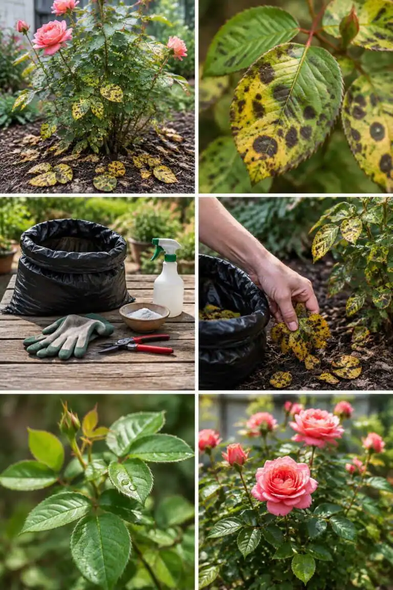 Rosier aux feuilles à taches noires : ramassez-les, ne les mettez pas au compost