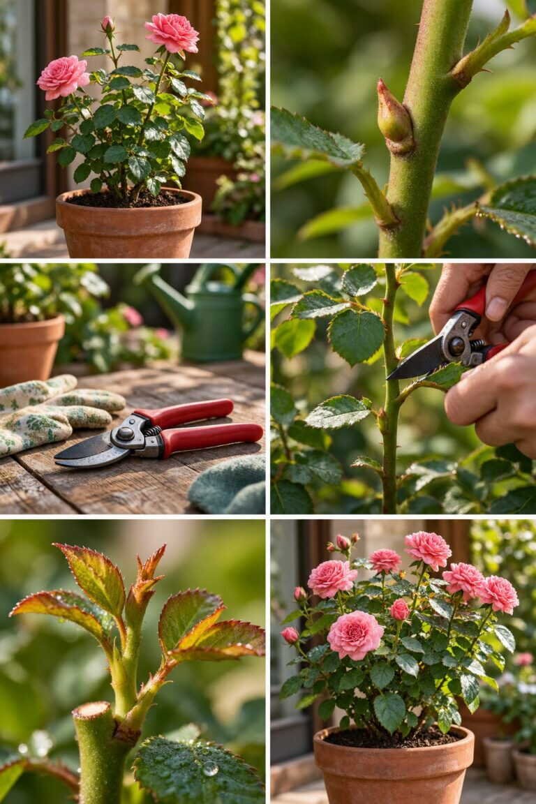 Rosier en pot : la taille de février qui double les fleurs
