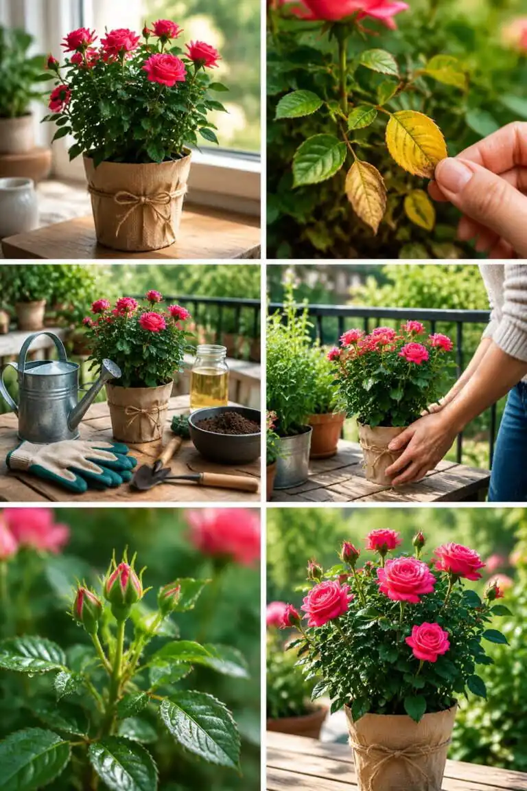 Rosier miniature offert : dehors il vit, dedans il meurt