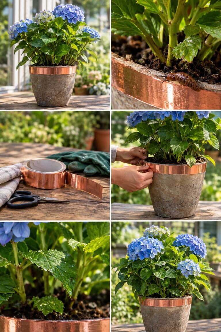 Ruban de cuivre autour des pots : la barrière anti-limaces