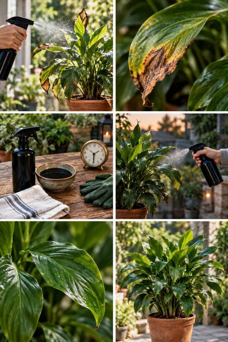Savon noir sur les feuilles en plein soleil : elles brûlent