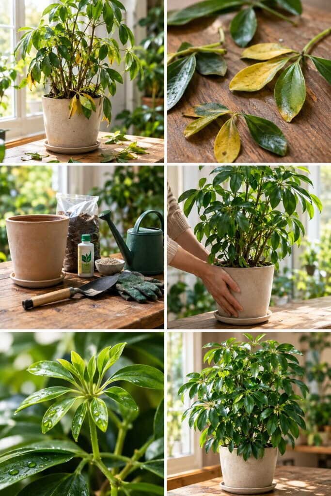 Schefflera qui perd ses feuilles : il est dans un courant d'air, déplacez-le d'un mètre