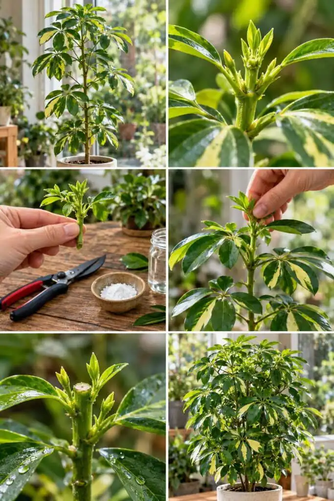 Schefflera tout en hauteur : pincez la tête une fois, il devient touffu