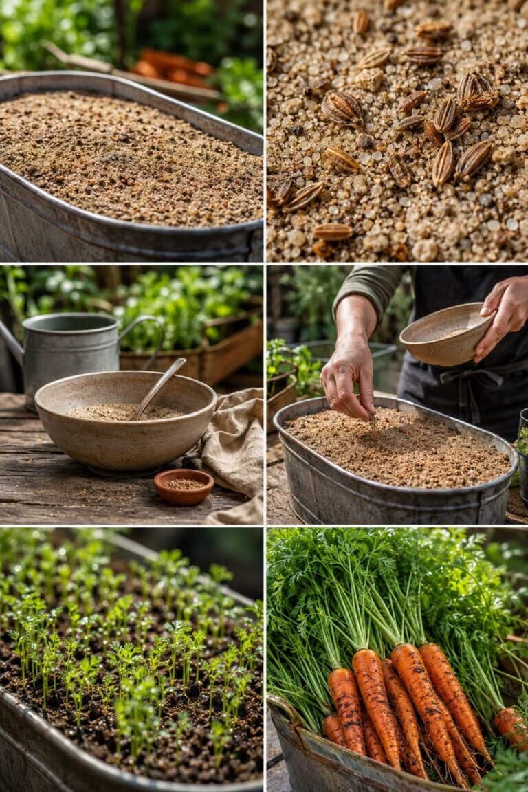 Semer des carottes : mélangez les graines à du sable