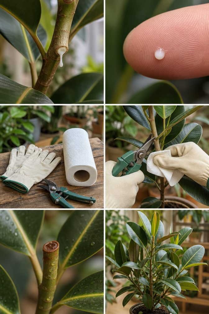 Sève blanche du ficus : ne la touchez pas à mains nues, voici pourquoi