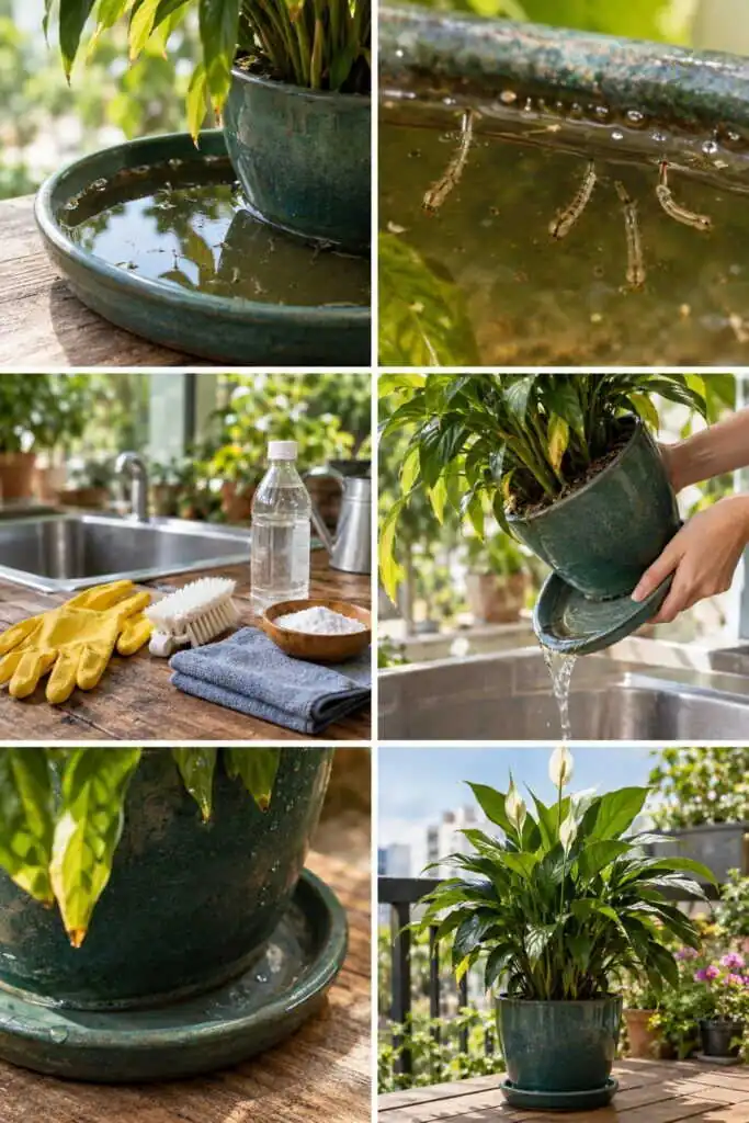 Soucoupes pleines d'eau : le nid à moustiques de votre balcon
