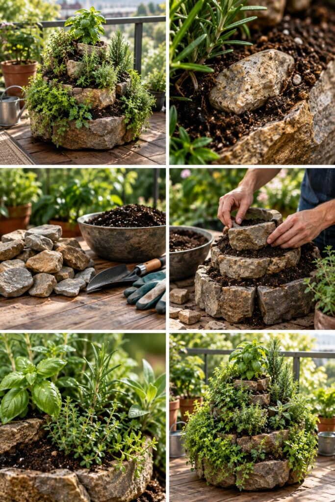 Spirale d'aromatiques miniature : 8 herbes sur 1 m² de balcon