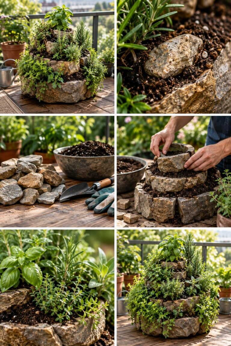 Spirale d&rsquo;aromatiques miniature : 8 herbes sur 1 m² de balcon