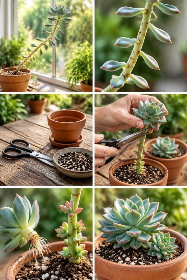Succulente qui s&rsquo;étire vers la fenêtre : coupez la tête et replantez