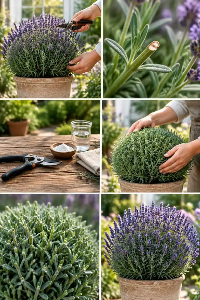 Tailler la lavande en boule après la floraison, jamais dans le vieux bois