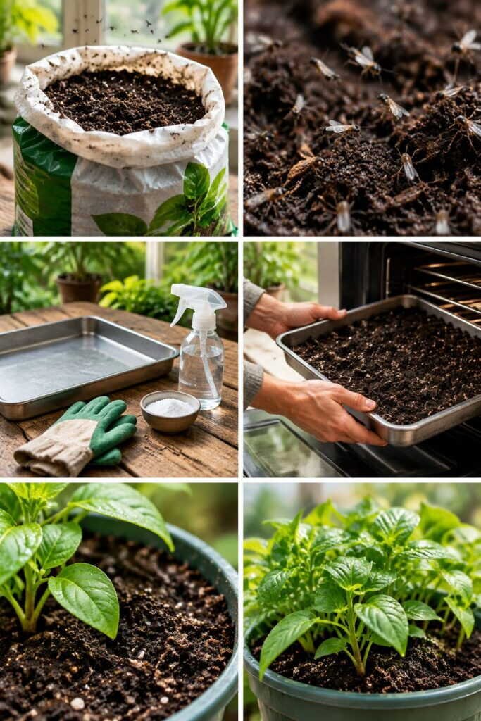 Terreau avec moucherons dès l'ouverture du sac : ce qu'il faut faire avant de planter