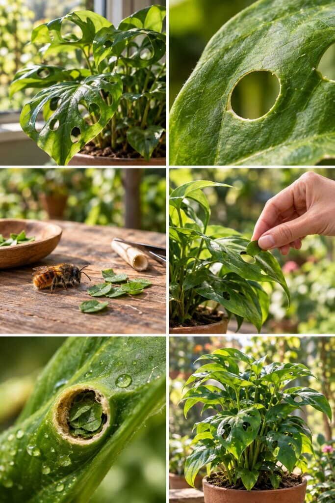 Trous ronds dans les feuilles : l'abeille découpeuse, laissez-la faire