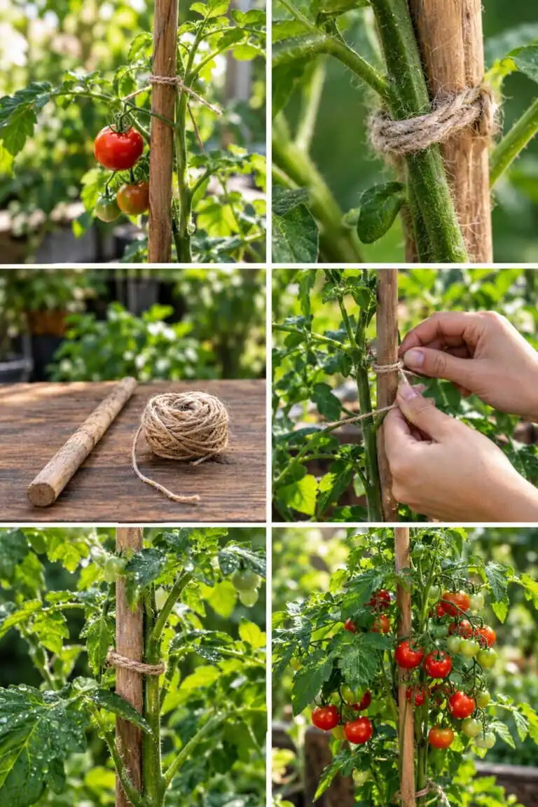 Tuteur pour tomate cerise : bâtonnet + ficelle, rien à acheter