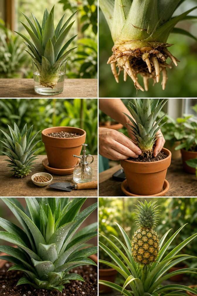 Un ananas à partir de la couronne : 2 ans de patience, un vrai fruit à la clé