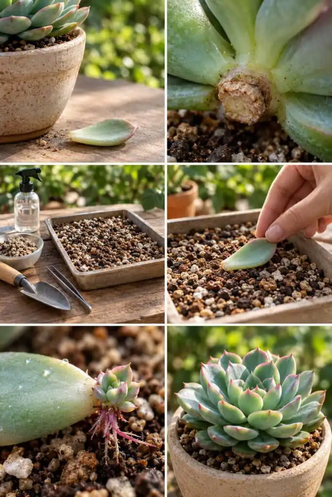Un morceau de feuille de succulente tombé par terre : ne le jetez pas