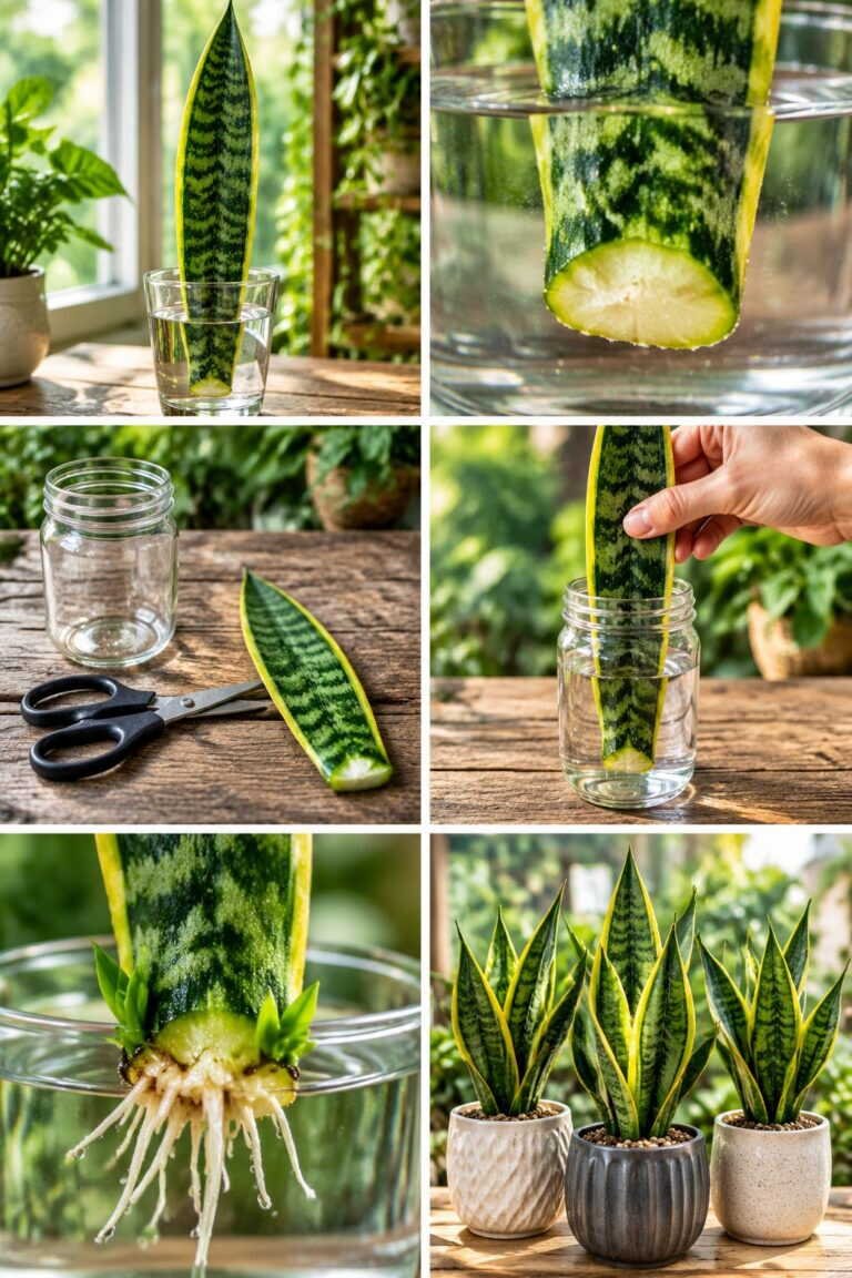 Une feuille de sansevieria dans un verre d&rsquo;eau : 3 nouvelles plantes en 2 mois