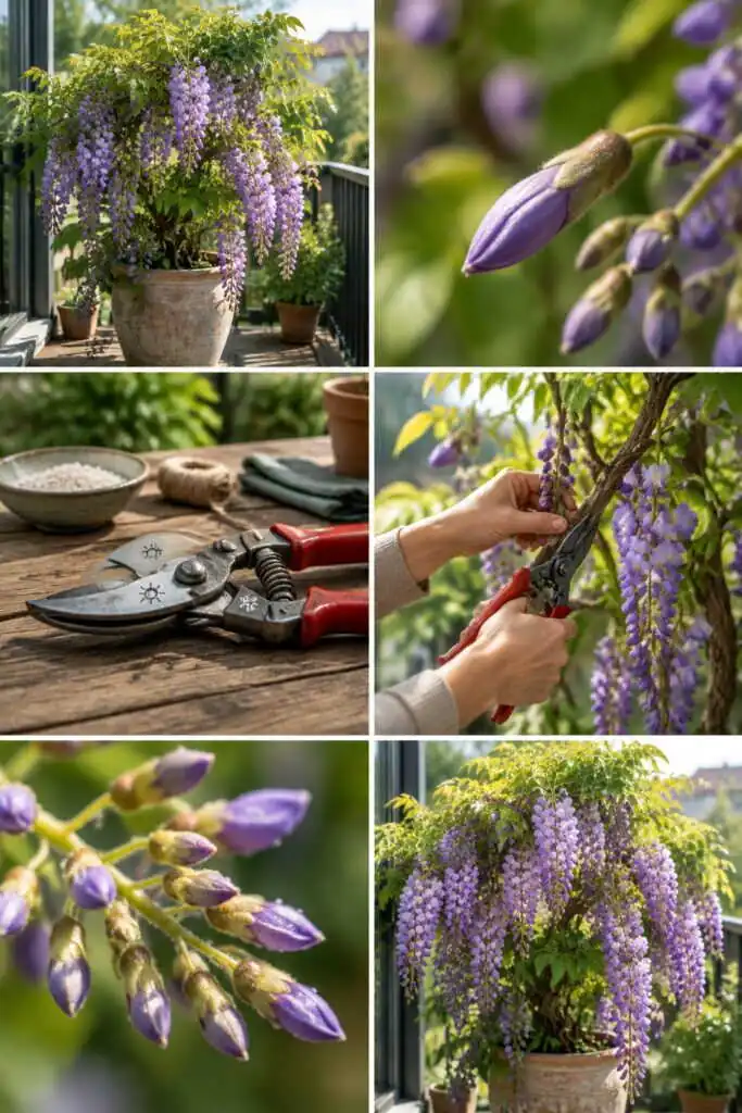 Une glycine sur un balcon : oui, avec 2 tailles par an, voici lesquelles