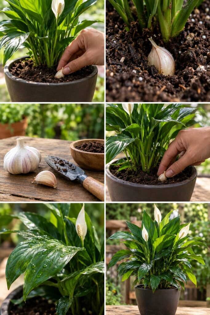 Une gousse d'ail plantée dans le pot : ce que ça fait aux moucherons