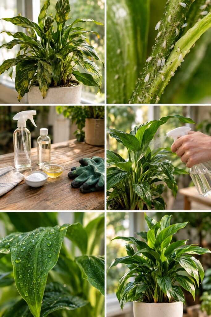 Une plante infestée : l'isoler avant de traiter, sinon tout y passe