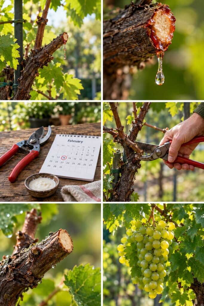 Vigne en pot : la taille de février, ni avant ni après, sinon elle pleure