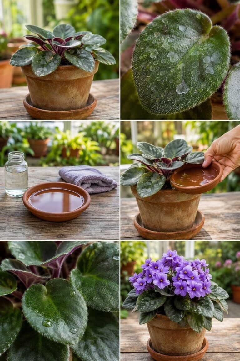 Violette africaine : une goutte d&rsquo;eau sur les feuilles et elles tachent, voici comment arroser