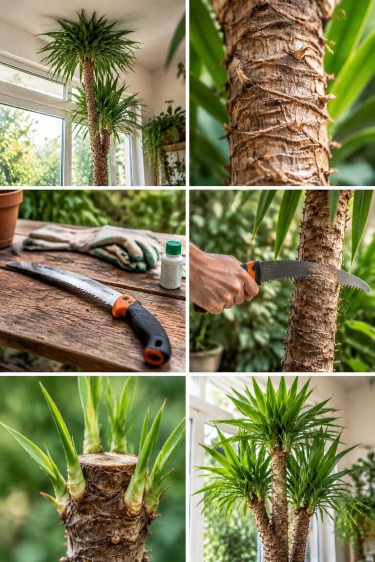 Yucca qui touche le plafond : coupez le tronc à la scie, il repart en 6 semaines