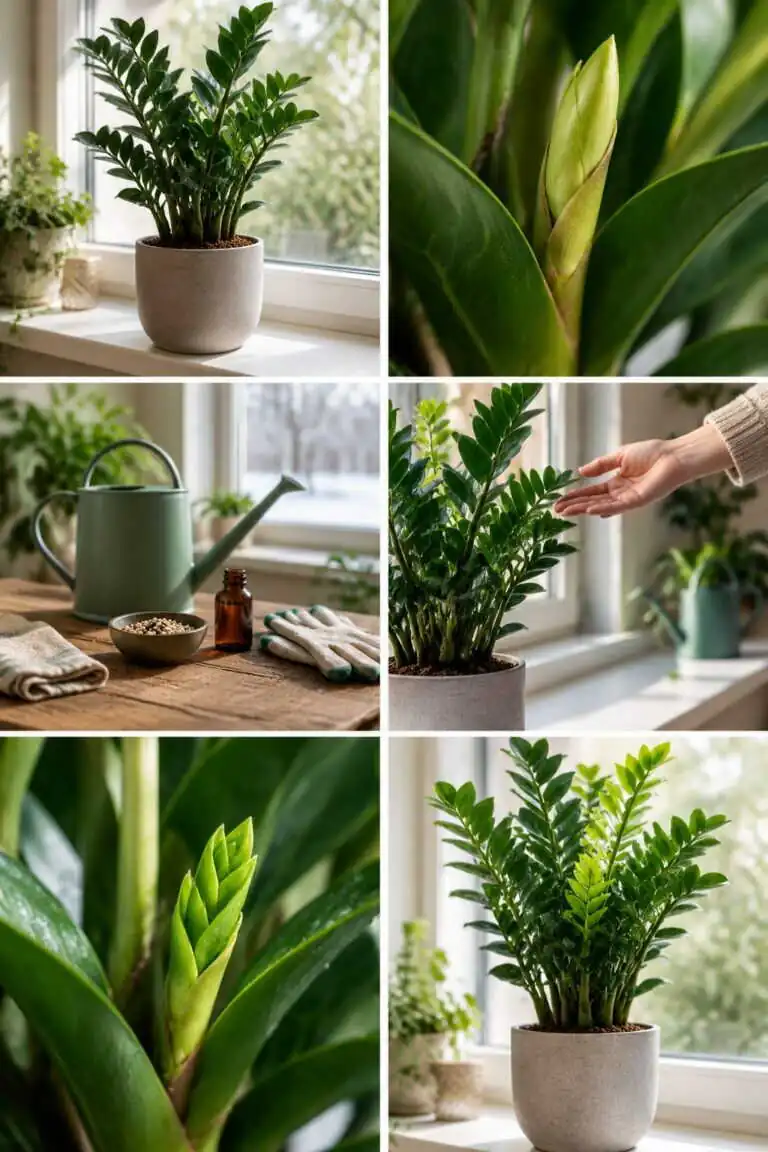 Zamioculcas qui n&rsquo;a pas bougé depuis l&rsquo;automne : il dort, ne l&rsquo;arrosez surtout pas plus